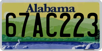AL license plate 67AC223