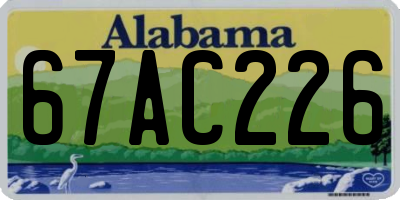 AL license plate 67AC226