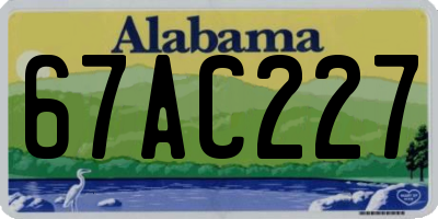 AL license plate 67AC227