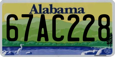 AL license plate 67AC228