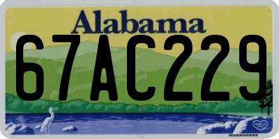 AL license plate 67AC229