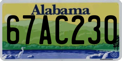 AL license plate 67AC230