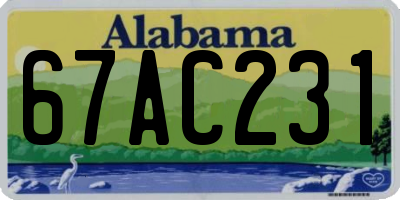 AL license plate 67AC231