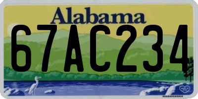 AL license plate 67AC234