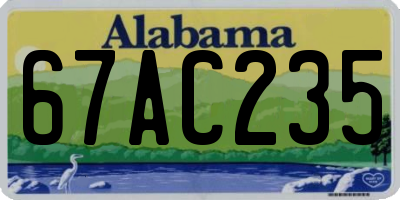AL license plate 67AC235