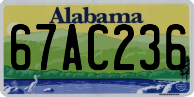 AL license plate 67AC236