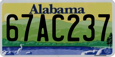 AL license plate 67AC237