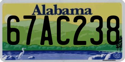 AL license plate 67AC238