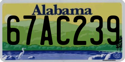 AL license plate 67AC239