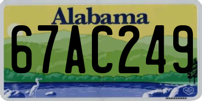 AL license plate 67AC249