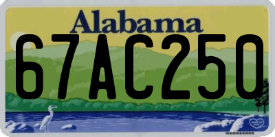 AL license plate 67AC250