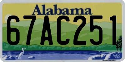 AL license plate 67AC251