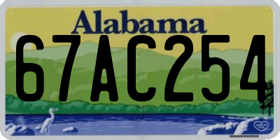 AL license plate 67AC254