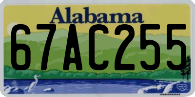AL license plate 67AC255