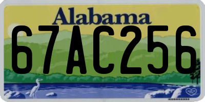 AL license plate 67AC256