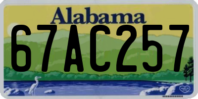 AL license plate 67AC257