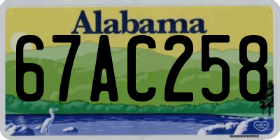 AL license plate 67AC258