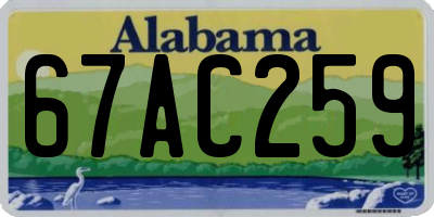 AL license plate 67AC259