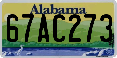 AL license plate 67AC273
