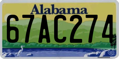 AL license plate 67AC274