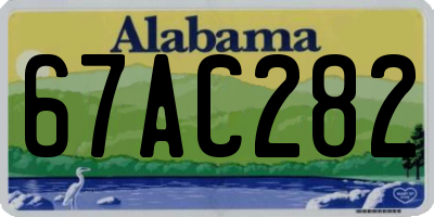 AL license plate 67AC282