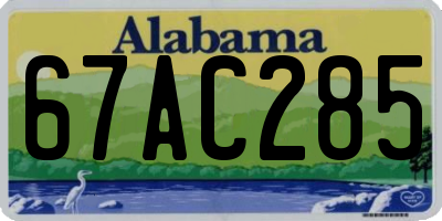 AL license plate 67AC285