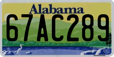 AL license plate 67AC289