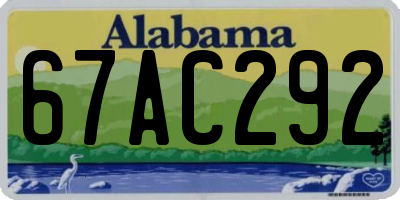 AL license plate 67AC292