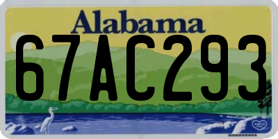 AL license plate 67AC293