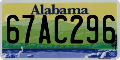 AL license plate 67AC296
