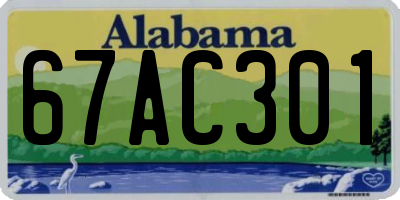 AL license plate 67AC301