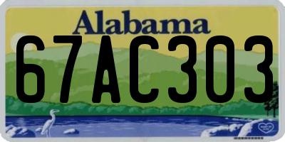 AL license plate 67AC303