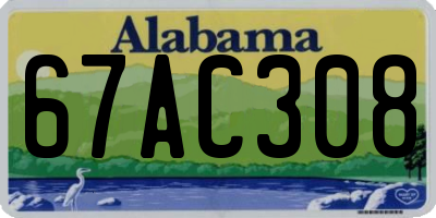 AL license plate 67AC308
