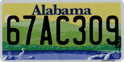 AL license plate 67AC309