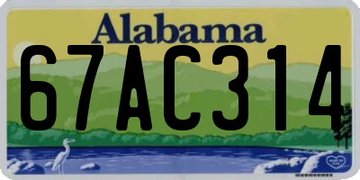 AL license plate 67AC314