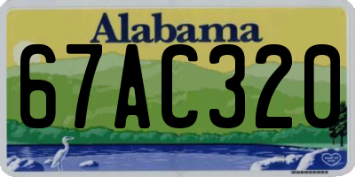 AL license plate 67AC320