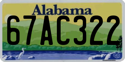 AL license plate 67AC322