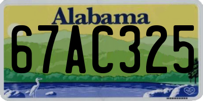AL license plate 67AC325