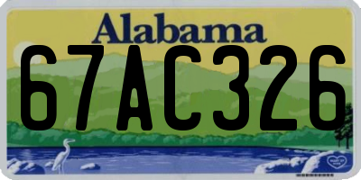 AL license plate 67AC326