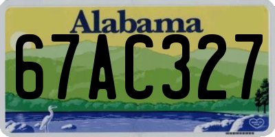 AL license plate 67AC327