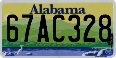 AL license plate 67AC328