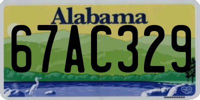 AL license plate 67AC329
