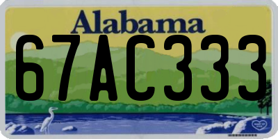 AL license plate 67AC333