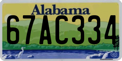 AL license plate 67AC334
