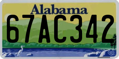 AL license plate 67AC342