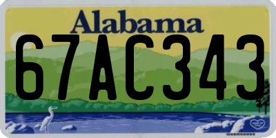 AL license plate 67AC343