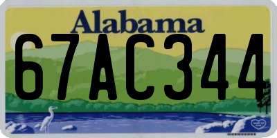 AL license plate 67AC344
