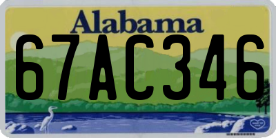 AL license plate 67AC346