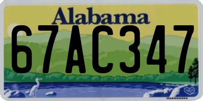 AL license plate 67AC347