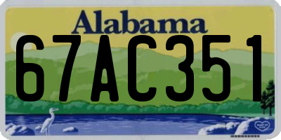 AL license plate 67AC351